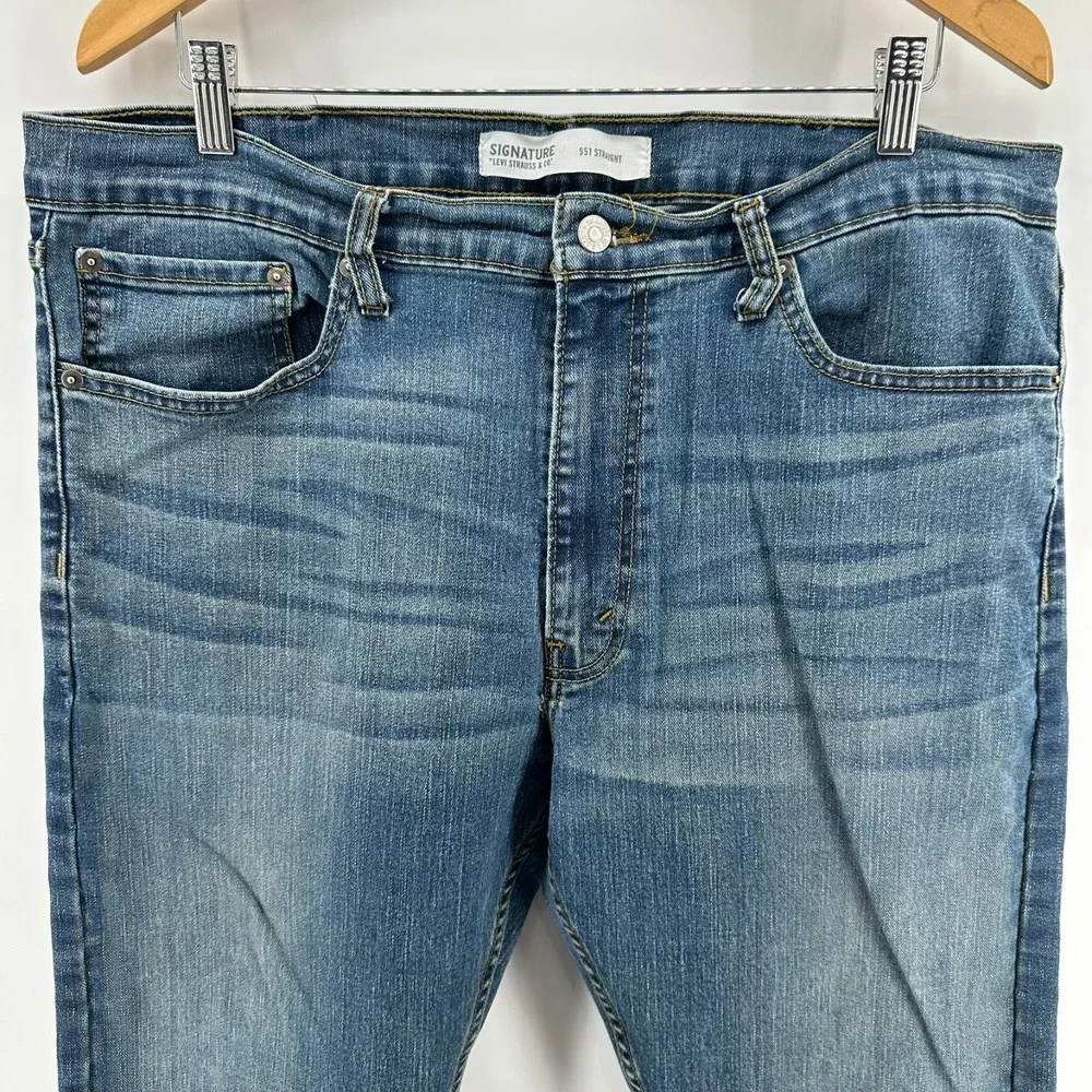 Signature Levi Strauss‎ & Co. Jeans Mens 38x32 Blue S51 Straight Denim Comfort